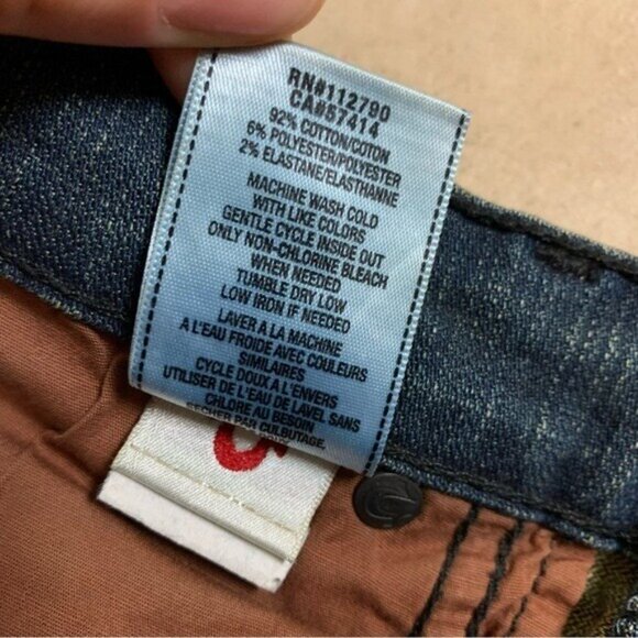 True Religion Casey Camo Print Low Rise Super Skinny Jeans 27 - Picture 6 of 6